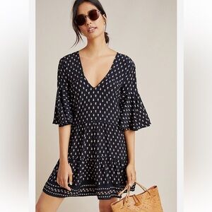 Anthropologie Navy Floral Dress